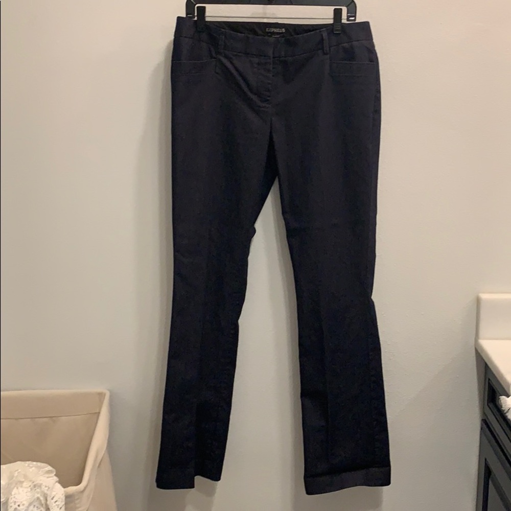 Faux jean flared dress pant